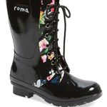 Roma Epaga' Floral Rain Boot size 8 Black Photo 0