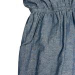 Alythea Chambray Ruffle Linen Sundress Blue Sleeveless Dress Women’s Large Photo 5