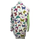 Terez  Multicolor Butterfly Print Button Down Long Sleeve Pocket Shirt Top Sz S Photo 1