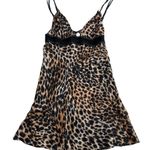 Victoria's Secret Vintage  Pink Label Sz M Very Sexy Leopard Print Slip Dress Mesh Photo 3