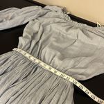 Mustard Seed NWT  Open Shoulder sage Waist Tie mini Dress, peasant sleeve, sz S Photo 9