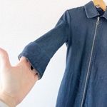 ZARA  The Minimal Denim Zip Up Midi Dress in Blue Photo 4