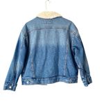 Loft Ann Taylor Sherpa Denim Jean Trucker Jacket size Medium Photo 6