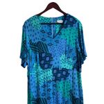 Avenue Women Maxi Dress Back Zip Gauzy High Waist Abstract Whimsy Aztec Colorful Photo 7