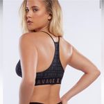 Savage x Fenty Rhianna Forever Savage Unlined Bralette Logo Pattern Large Black Photo 1