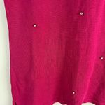 Vintage Quacker Factory Silk Magenta Rhinestone Square Neck Short Sleeve Shirt Pink Size M Photo 2