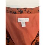 Garnet Hill  Floral Drop Waist Dress 6 Button Front Pockets Navy‎ Burnt Orange Photo 2