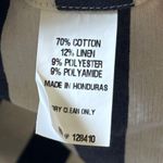 Ann Mashburn  Linen Cotton Top Size XS Navy Blue White Ruffle Tie Blouse Cap Photo 13