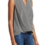 Rag and Bone Victor Black & White Stripe Sleeveless Silk Chiffon Blouse S Photo 1