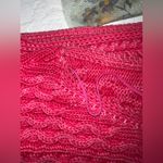 Pilcro Raspberry Cropped Dolman Sleeve Cable Knit Sweater Pink Size M Photo 5