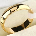 4.5mm Plain Gold Stainless Steel Ring Photo 1