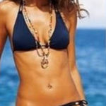 Victoria's Secret Victoria’s Secret Large Triangle Bikini Swimsuit Set J'aime le Soleil Tie Padded Photo 0