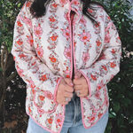 Floral Quilted Jacket Pink Photo 0