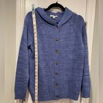 NWT NorthStyle Size S Blue Heather Button Front Hooded Cable Knit Cardigan Photo 6