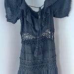 Free People  Womens Cruel Intentions Crochet-Lace Mini Dress, Black, Size 2 Photo 4