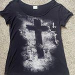 Buckle Black and tan cross short sleeve shirt with sparkles size small Photo 0