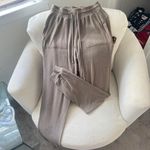 Alo Yoga  brown cotton fleece tie front joggers Photo 0