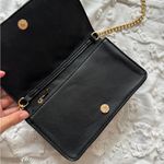 Black Leather Gold Chain Purse Photo 2