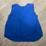 Attention New  Blue Geometric Sleeveless Blouse Size XL Polyester V-Neck Tank Photo 3