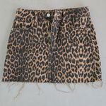 ZARA New  Trf Denim Leopard Print Mini Skirt Size S Photo 0