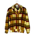 Cider  Plaid Fuzzy Fleece Zip Up Hoodie Jacket Women's Size L Photo 2