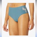 Hurley high waisted embroidered tiger bikini bottoms blue NWOT Photo 0