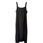Eddie Bauer VTG 90s  Sleeveless Pinstripe Black Maxi Tank Dress Sz 8 (runs small) Photo 1