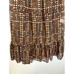 Isabel Marant Etoile Diya Tiered Maxi Skirt Size 12 Black Brown Printed Photo 5