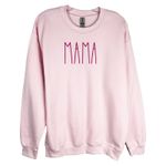 Gildan Mama Sweatshirt Medium Pink Embroidered Crewneck Pullover Mom Gift Mother's Day Photo 0