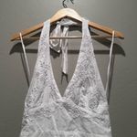 ZARA NWT  White Embroideded Poplin Mini Halter V-Neck Lace Dress XS Photo 4