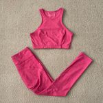 Outdoor Voices Athena Crop Top Bra Warmup Leggings Bundle Flamingo Pink Like New Photo 0
