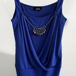 Vintage Y2K 90s B Wear Womens Y2K Wrap Top Size S Blue Romantic Sexy Holiday Photo 0
