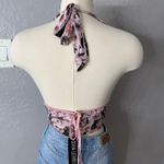 Dollskill Current Mood Sun Kissed Halter Top, Floral, XS Pink Photo 1