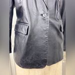 Apostrophe  Black Business Soft Leather Women's Casual Blazer Size 14P Photo 5