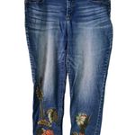Chico's So Slimming Girlfriend Ankle Jeans Embroidered Floral Size Plus Photo 10