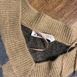 ZARA Nwot  crop argyle vest  S preppy holiday classic winter boho contemporary Photo 4