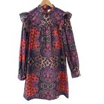 Xirena Nyla Poplin‎ Ruffled Mini Dress Black Opal Size Large Photo 4