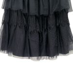 Arula Black Tiered Mesh Lace Midi Skirt Polka Dot Tulle A Photo 3
