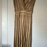 Mango Elegant Gold and Cream Maxi Dress Photo 2