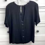 Dance & Marvel  Women’s Black Deep V Neck w/ Half Sleeve Blouse - Size Large Photo 1