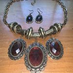 Amethyst Statement Bib Necklace and Earrings Gray Photo 0