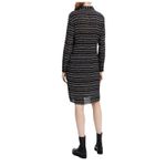 Theory Black Silk Semi Sheer Collared Waist Tie Long Sleeve Shirt Dress Small Photo 4