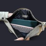 Free People Vegan Leather Large Zip Clutch Bag - -Soft, Gray Taupe Photo 6