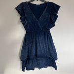 White Birch Women’s  The Right Track Flutter Sleeve Mini Dress Size Large‎ Blue Photo 1