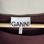 Ganni Rib Knit Asymmetrical Mini Dress Women's XL Burgundy Ruched Designer NWOT Photo 10