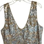 As You Wish As U Wish Party Dress with Sequins Size Large Gold & Silver Stretch Lining Photo 6