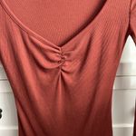 Madewell  Women’s Stained Mahogany Fine Ribbed Sweatheart Tee Long Sleeve - XXS Photo 3