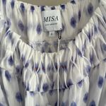 MISA Los Angeles NWT MISA Artemis Off-the-shoulder Belted Chiffon Dress In White Evil Eye Photo 4