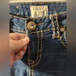 L.A. Idol Bootcut Rhinestones Accent Contrast Stitches Dark Wash Flap Pockets 7 Blue Size undefined Photo 8