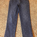 Talbots Womens Jean Size 12 Ankle Polka Dot Blue Denim Simply Flattering Pockets Photo 0
